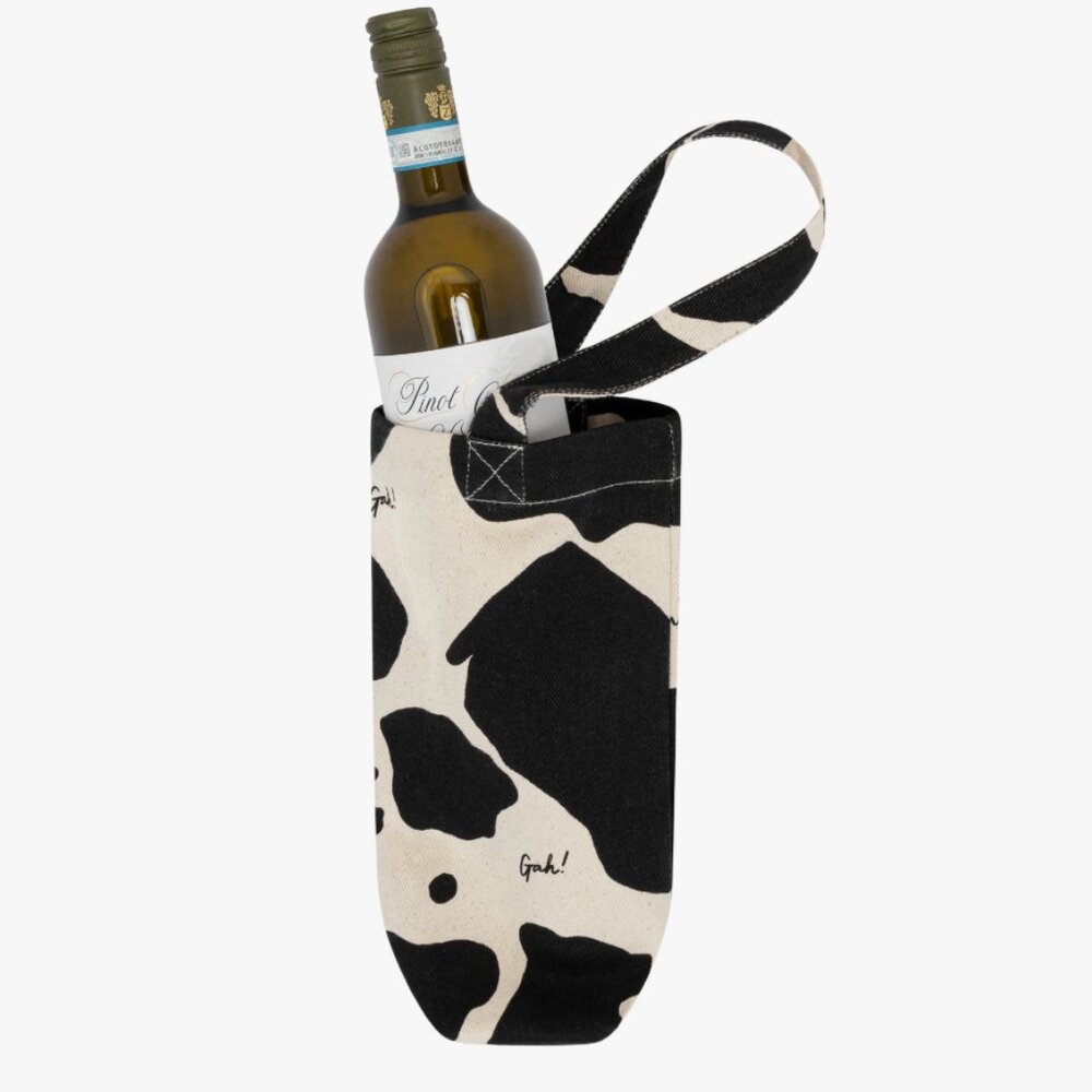 Lisa says Gah Cow print Wine tote